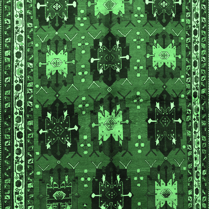 Machine Washable Persian Emerald Green Traditional Area Rugs, wshtr699emgrn
