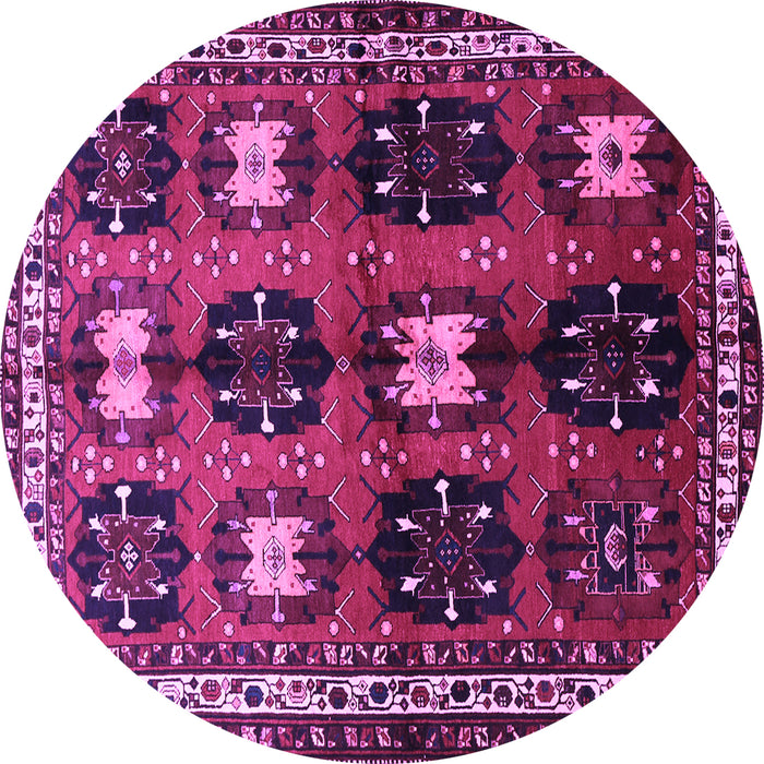 Round Persian Purple Traditional Rug, tr699pur