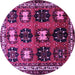 Round Persian Purple Traditional Rug, tr699pur