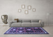 Machine Washable Persian Blue Traditional Rug in a Living Room, wshtr699blu