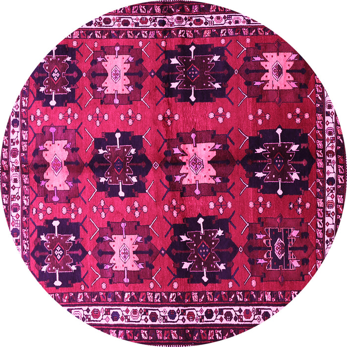 Round Persian Pink Traditional Rug, tr699pnk