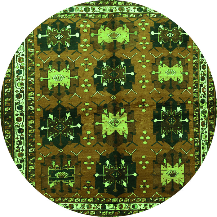 Square Persian Green Traditional Rug, tr699grn