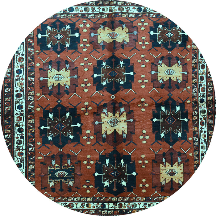 Round Persian Light Blue Traditional Rug, tr699lblu