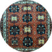 Round Persian Light Blue Traditional Rug, tr699lblu