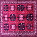 Square Machine Washable Persian Pink Traditional Rug, wshtr699pnk