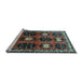 Sideview of Machine Washable Persian Light Blue Traditional Rug, wshtr699lblu