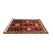 Sideview of Machine Washable Persian Brown Traditional Rug, wshtr699brn