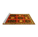 Sideview of Machine Washable Persian Yellow Traditional Rug, wshtr699yw