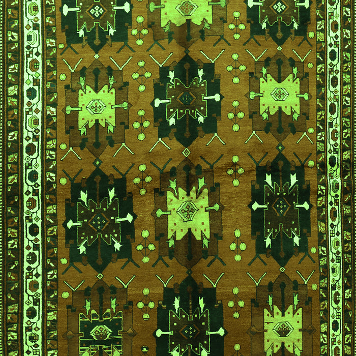 Serging Thickness of Machine Washable Persian Green Traditional Area Rugs, wshtr699grn
