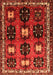 Serging Thickness of Machine Washable Persian Orange Traditional Area Rugs, wshtr699org