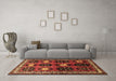 Machine Washable Persian Brown Traditional Rug in a Living Room,, wshtr699brn