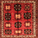 Round Machine Washable Persian Orange Traditional Area Rugs, wshtr699org