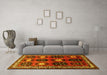 Machine Washable Persian Yellow Traditional Rug in a Living Room, wshtr699yw