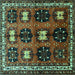 Square Persian Turquoise Traditional Rug, tr699turq