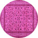 Round Persian Pink Traditional Rug, tr69pnk