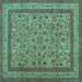 Square Persian Turquoise Traditional Rug, tr69turq