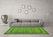 Machine Washable Persian Green Traditional Area Rugs in a Living Room,, wshtr69grn