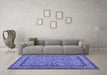 Machine Washable Persian Blue Traditional Rug in a Living Room, wshtr69blu