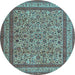 Round Persian Light Blue Traditional Rug, tr69lblu