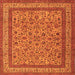 Round Machine Washable Persian Orange Traditional Area Rugs, wshtr69org