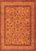 Serging Thickness of Machine Washable Persian Orange Traditional Area Rugs, wshtr69org