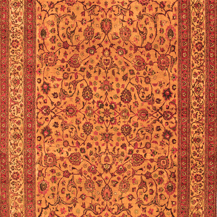 Serging Thickness of Machine Washable Persian Orange Traditional Area Rugs, wshtr69org