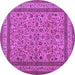 Round Persian Purple Traditional Rug, tr69pur