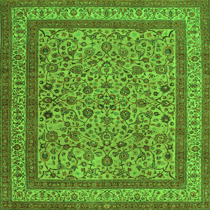 Serging Thickness of Persian Green Traditional Rug, tr69grn