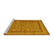 Sideview of Machine Washable Persian Yellow Traditional Rug, wshtr69yw