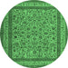 Round Persian Emerald Green Traditional Rug, tr69emgrn