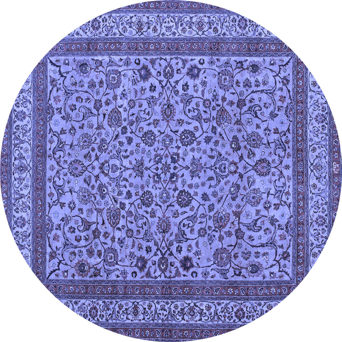 Round Persian Blue Traditional Rug, tr69blu