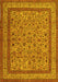 Machine Washable Persian Yellow Traditional Rug, wshtr69yw