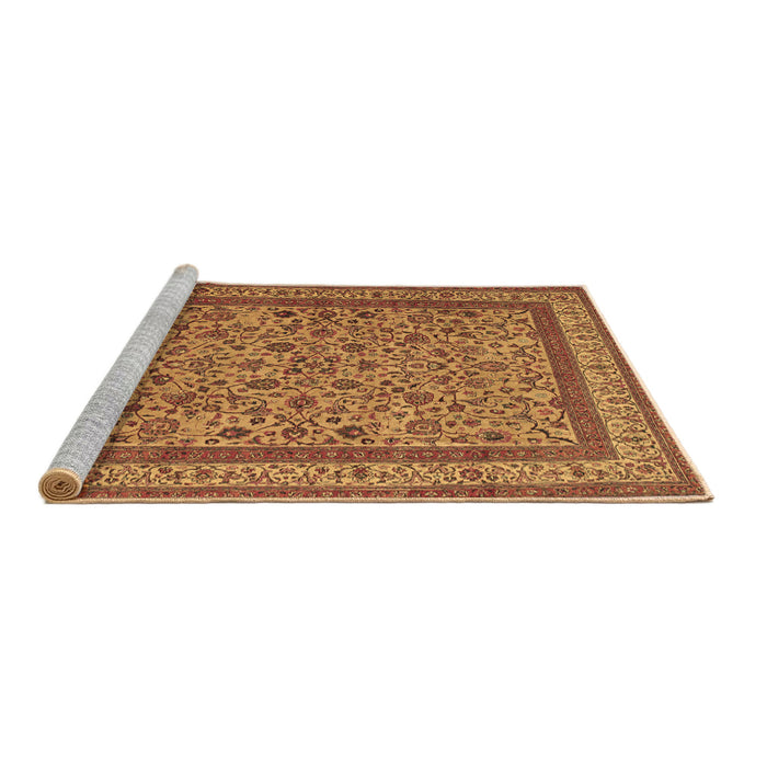 Sideview of Machine Washable Persian Brown Traditional Rug, wshtr69brn