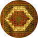 Round Persian Yellow Traditional Rug, tr6yw
