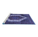 Sideview of Machine Washable Persian Blue Traditional Rug, wshtr6blu