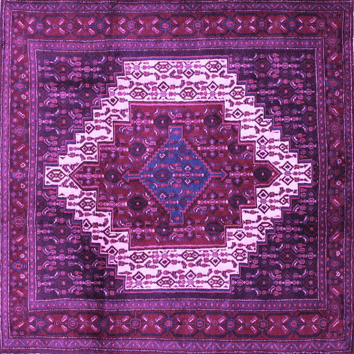Square Machine Washable Persian Purple Traditional Area Rugs, wshtr6pur