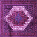 Square Machine Washable Persian Purple Traditional Area Rugs, wshtr6pur