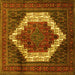 Square Machine Washable Persian Yellow Traditional Rug, wshtr6yw