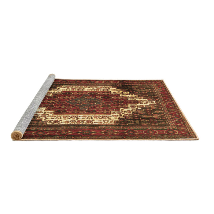 Sideview of Machine Washable Persian Brown Traditional Rug, wshtr6brn