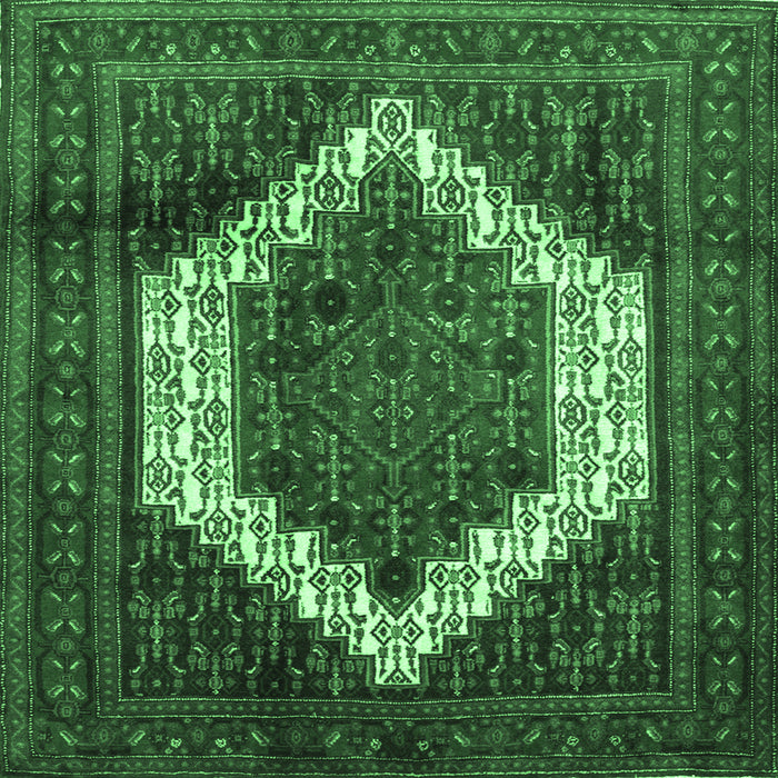 Square Persian Emerald Green Traditional Rug, tr6emgrn