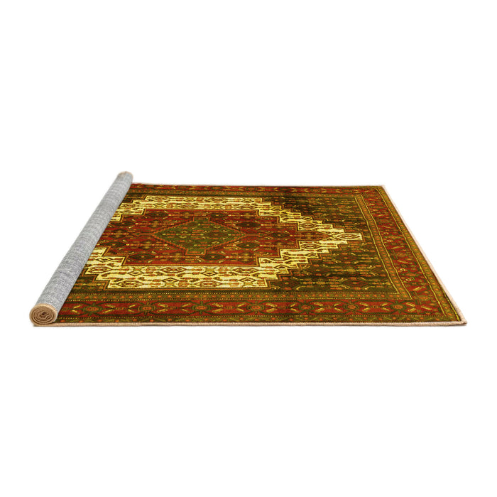 Sideview of Machine Washable Persian Yellow Traditional Rug, wshtr6yw