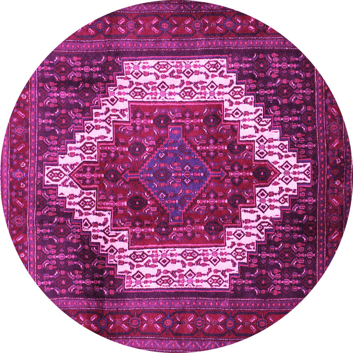 Round Machine Washable Persian Pink Traditional Rug, wshtr6pnk