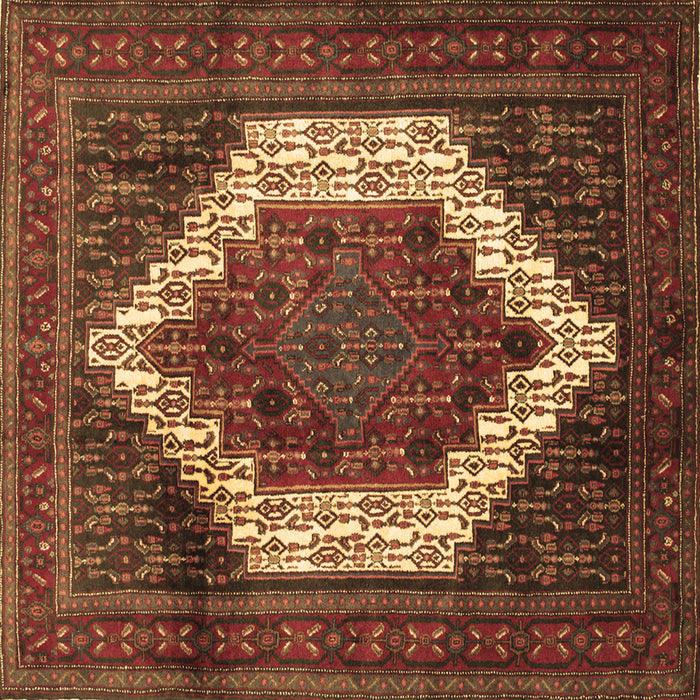 Square Machine Washable Persian Brown Traditional Rug, wshtr6brn