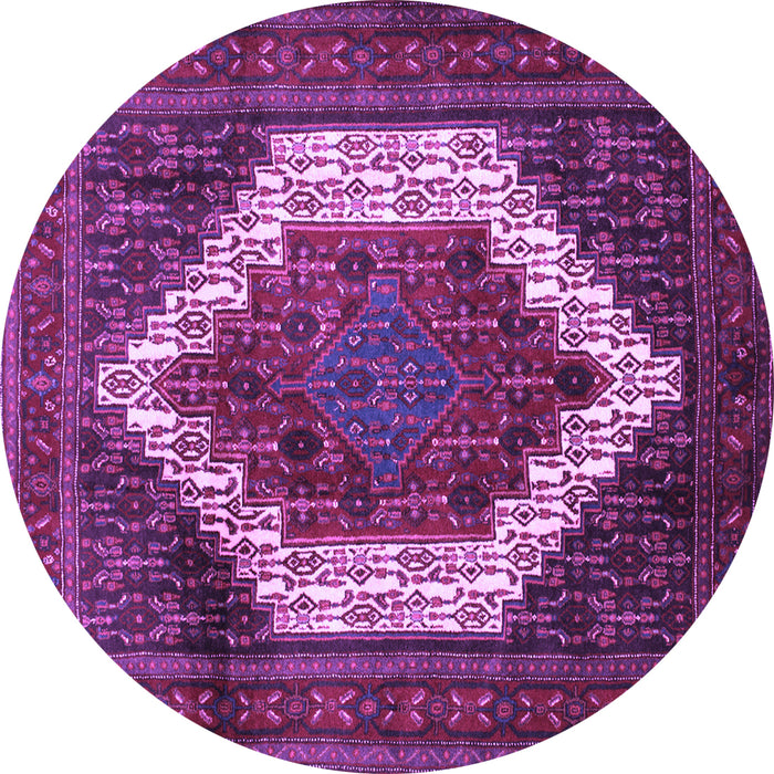 Round Persian Purple Traditional Rug, tr6pur