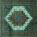Square Persian Turquoise Traditional Rug, tr6turq
