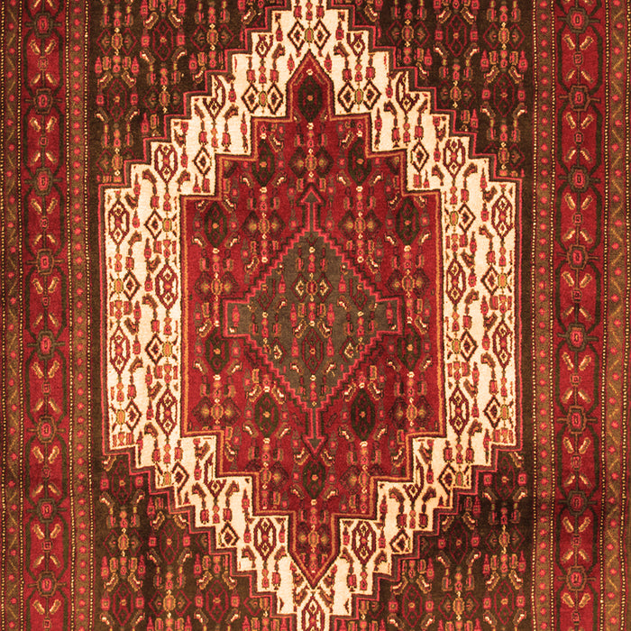 Serging Thickness of Machine Washable Persian Orange Traditional Area Rugs, wshtr6org