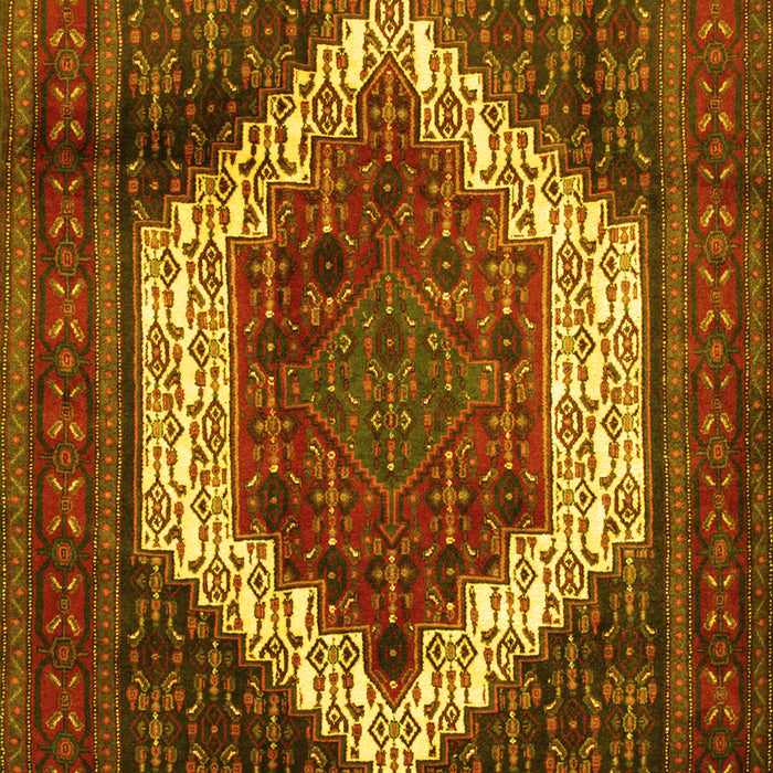 Machine Washable Persian Yellow Traditional Rug, wshtr6yw