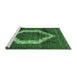 Sideview of Machine Washable Persian Emerald Green Traditional Area Rugs, wshtr6emgrn