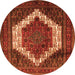 Machine Washable Persian Orange Traditional Area Rugs, wshtr6org