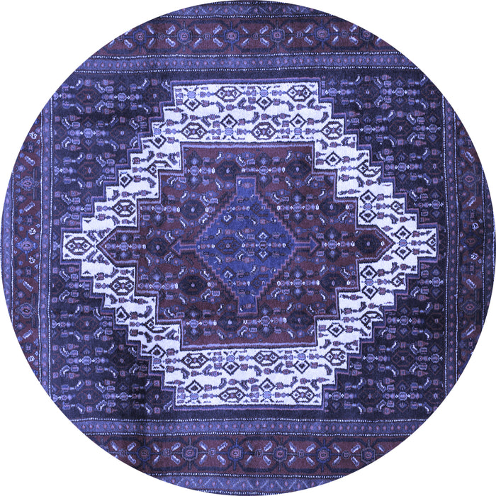 Round Persian Blue Traditional Rug, tr6blu
